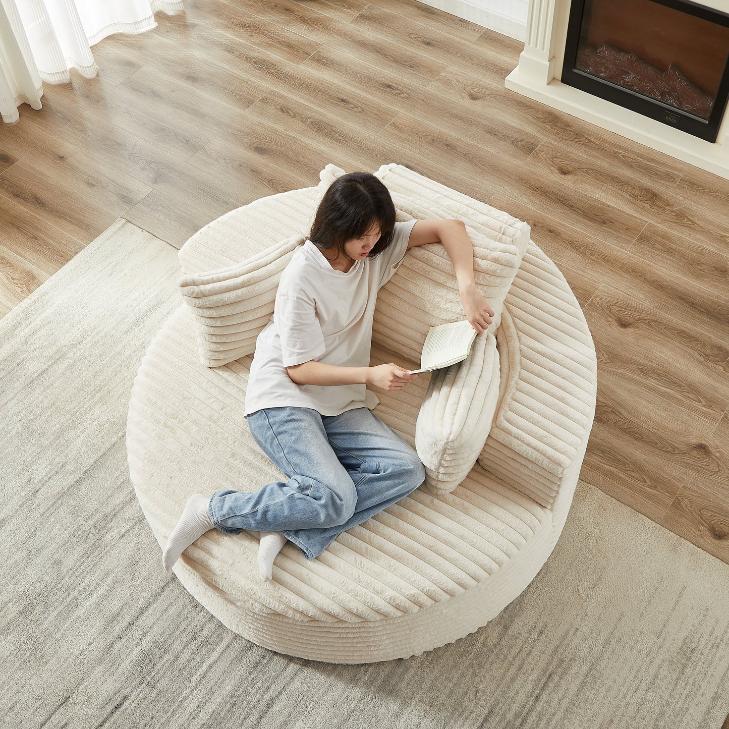 GDFStudio - Emberwood Corduroy Single Sofa Cloud Recliner