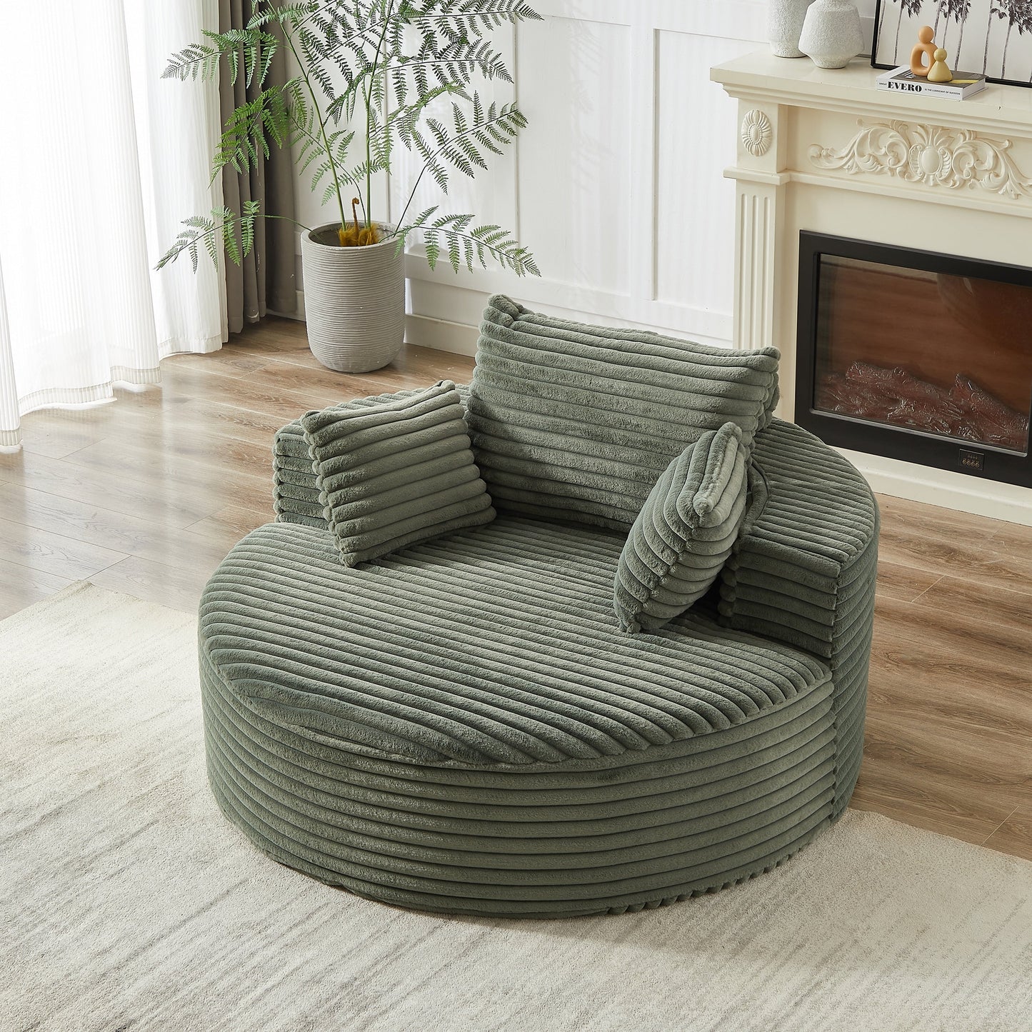 GDFStudio - Emberwood Corduroy Single Sofa Cloud Recliner