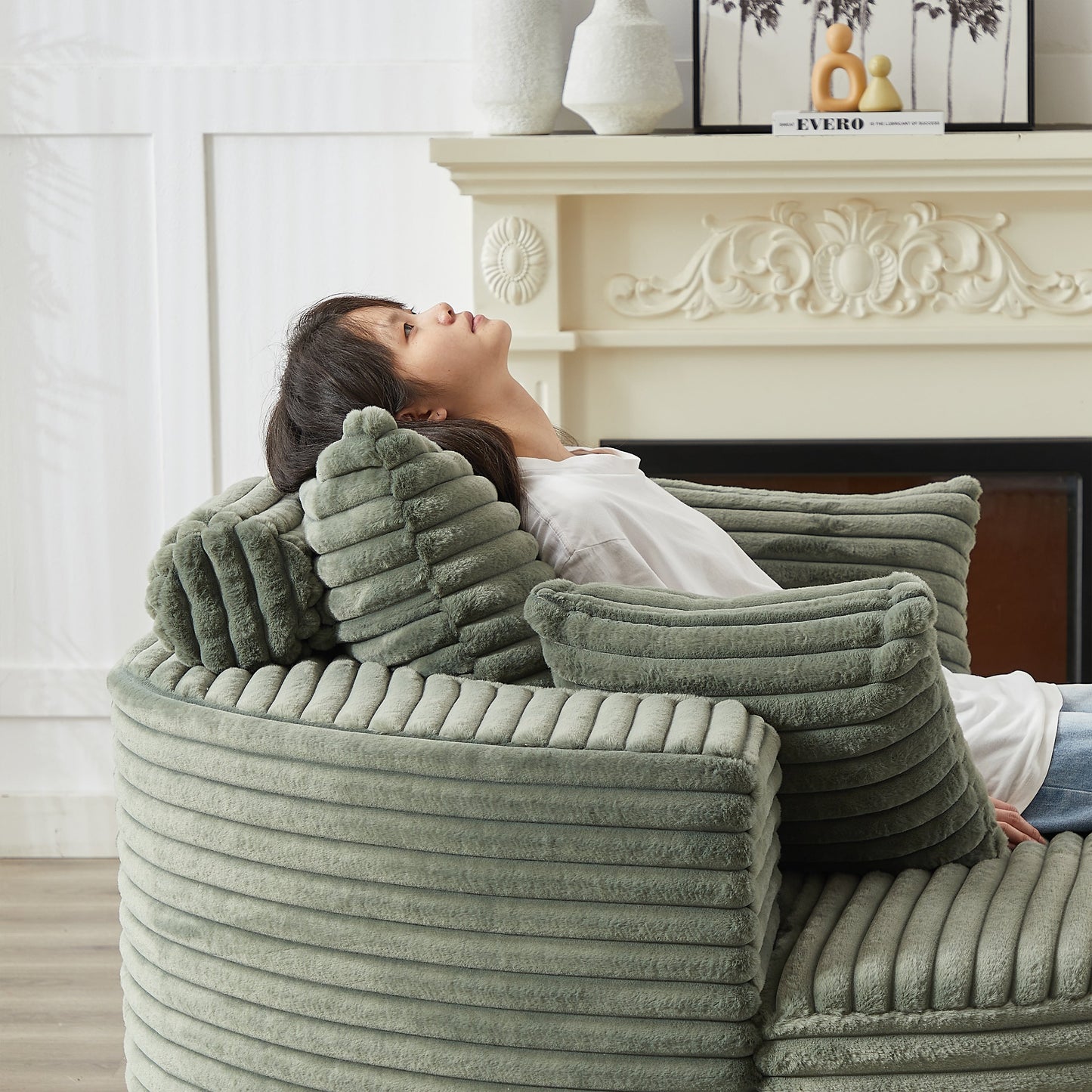 GDFStudio - Emberwood Corduroy Single Sofa Cloud Recliner