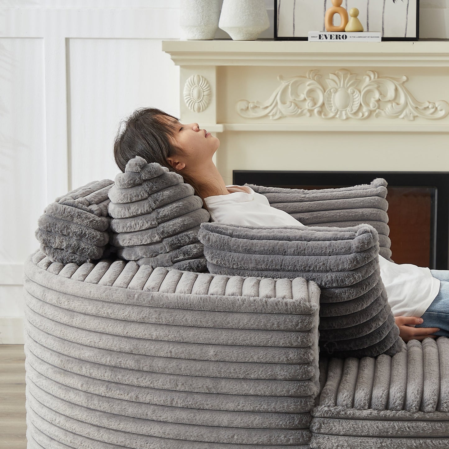 GDFStudio - Emberwood Corduroy Single Sofa Cloud Recliner