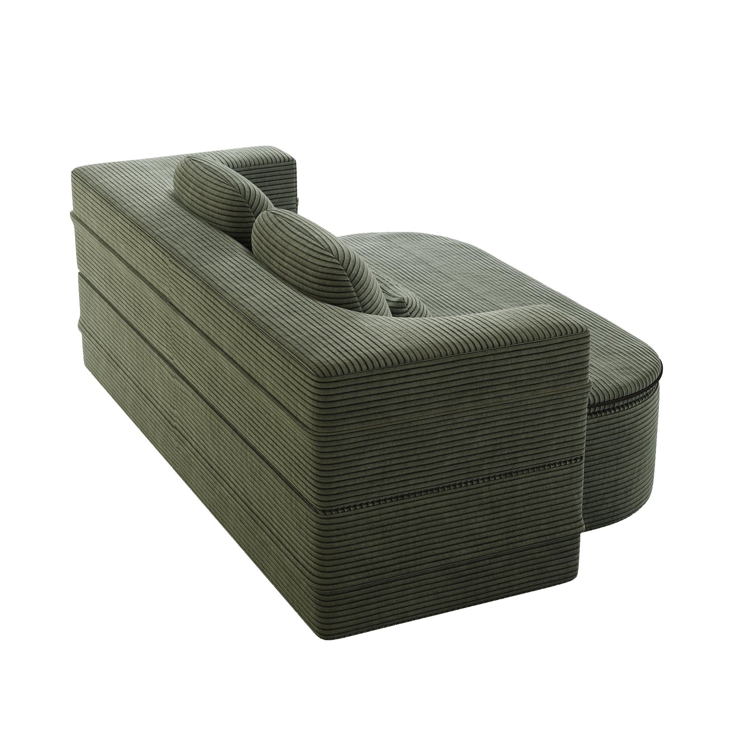 GDFStudio - Lysander Corduroy Foldable Sleeper Sofa Bed with Multi Functional Blanket