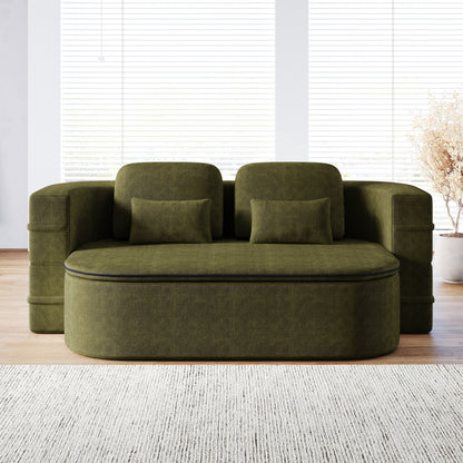 GDFStudio - Willoughby Chenille Foldable Sleeper Sofa Bed with Multi Functional Blanket