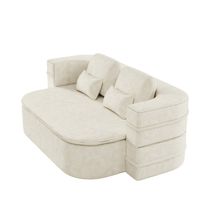 GDFStudio - Willoughby Chenille Foldable Sleeper Sofa Bed with Multi Functional Blanket