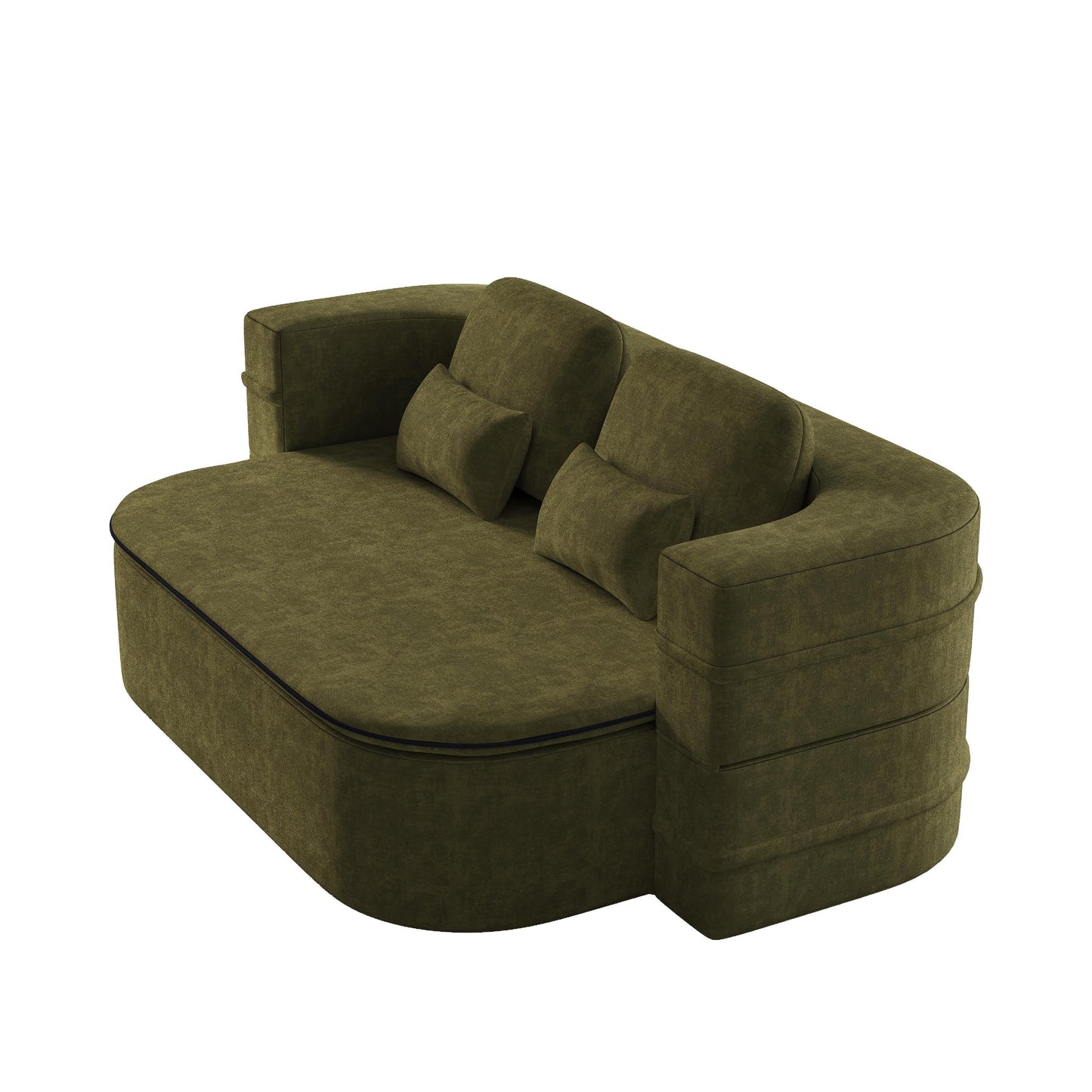 GDFStudio - Willoughby Chenille Foldable Sleeper Sofa Bed with Multi Functional Blanket