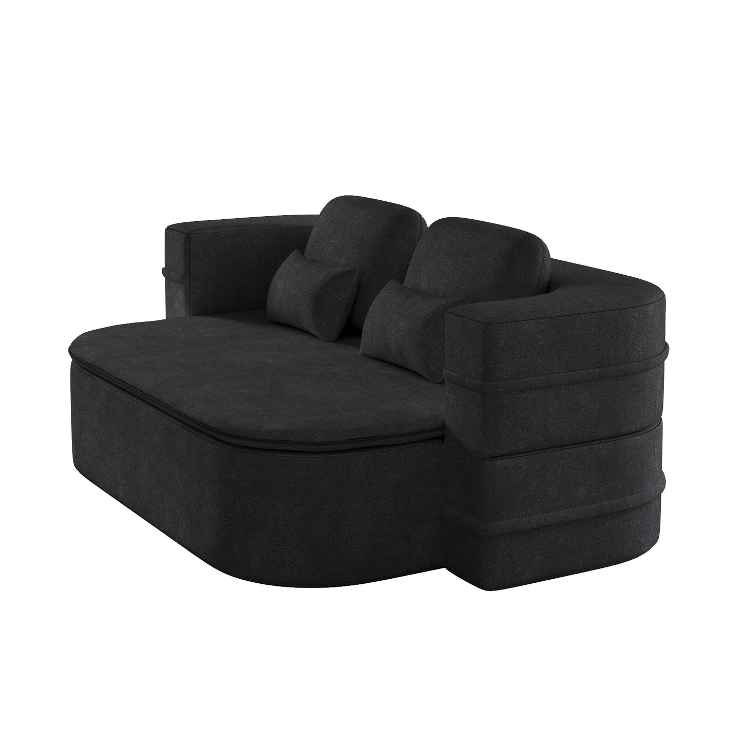 GDFStudio - Willoughby Chenille Foldable Sleeper Sofa Bed with Multi Functional Blanket