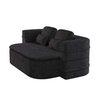 GDFStudio - Willoughby Chenille Foldable Sleeper Sofa Bed with Multi Functional Blanket