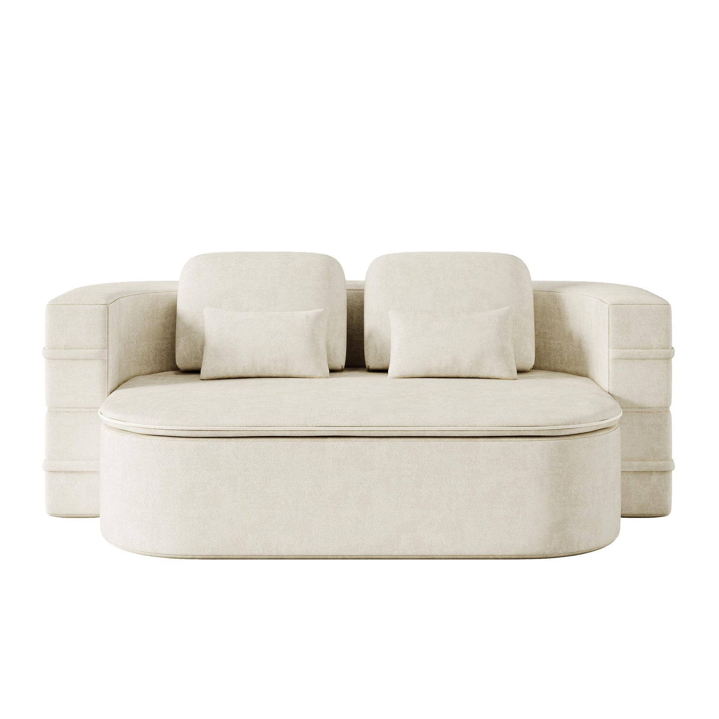 GDFStudio - Willoughby Chenille Foldable Sleeper Sofa Bed with Multi Functional Blanket