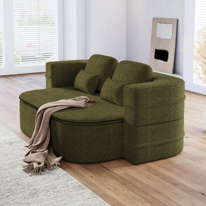 GDFStudio - Willoughby Chenille Foldable Sleeper Sofa Bed with Multi Functional Blanket