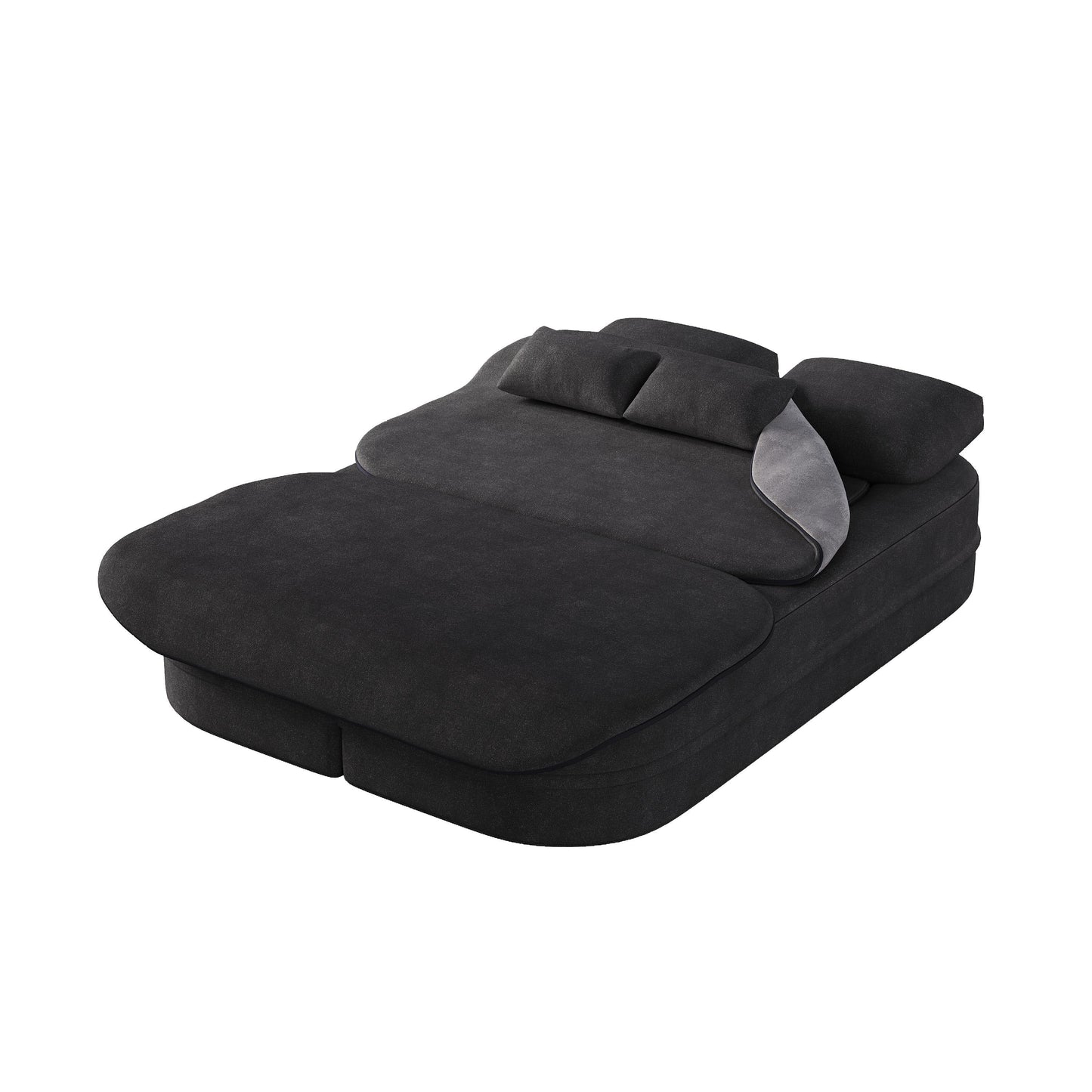 GDFStudio - Willoughby Chenille Foldable Sleeper Sofa Bed with Multi Functional Blanket
