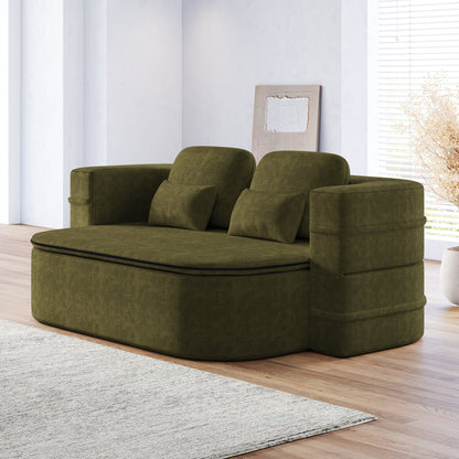 GDFStudio - Willoughby Chenille Foldable Sleeper Sofa Bed with Multi Functional Blanket