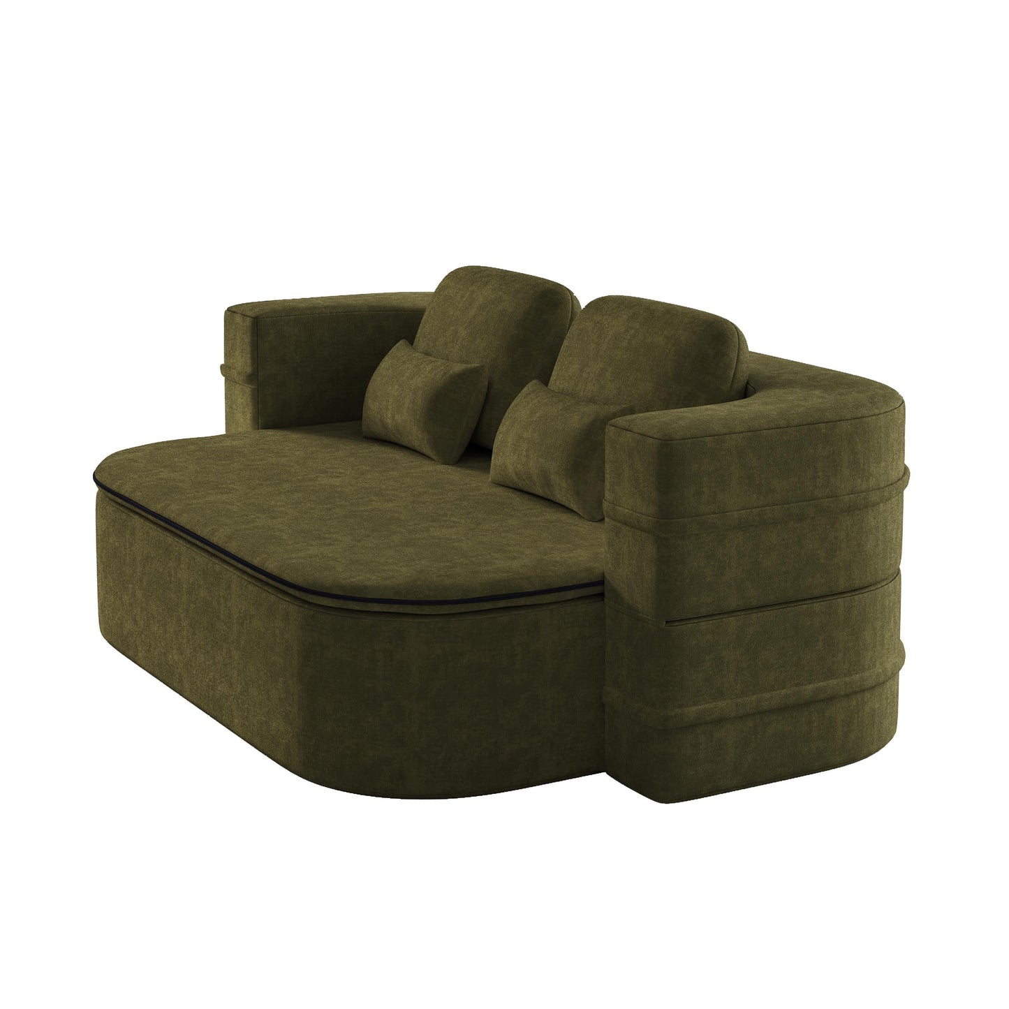 GDFStudio - Willoughby Chenille Foldable Sleeper Sofa Bed with Multi Functional Blanket