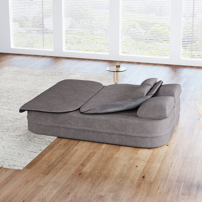 GDFStudio - Willoughby Chenille Foldable Sleeper Sofa Bed with Multi Functional Blanket