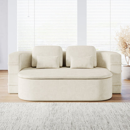 GDFStudio - Willoughby Chenille Foldable Sleeper Sofa Bed with Multi Functional Blanket