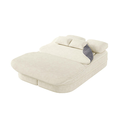 GDFStudio - Willoughby Chenille Foldable Sleeper Sofa Bed with Multi Functional Blanket