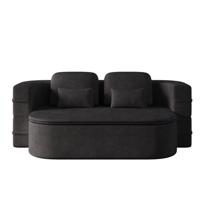 GDFStudio - Willoughby Chenille Foldable Sleeper Sofa Bed with Multi Functional Blanket