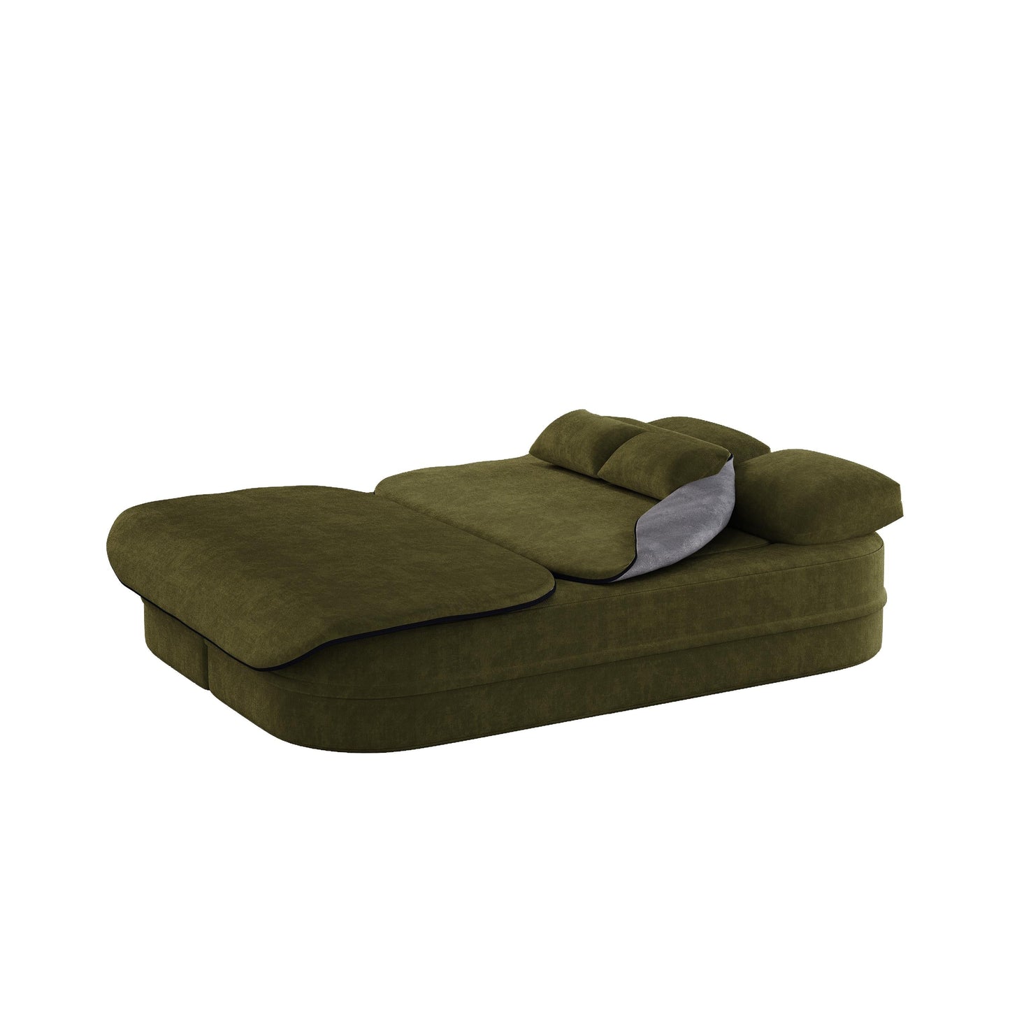 GDFStudio - Willoughby Chenille Foldable Sleeper Sofa Bed with Multi Functional Blanket