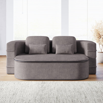 GDFStudio - Willoughby Chenille Foldable Sleeper Sofa Bed with Multi Functional Blanket