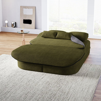 GDFStudio - Willoughby Chenille Foldable Sleeper Sofa Bed with Multi Functional Blanket