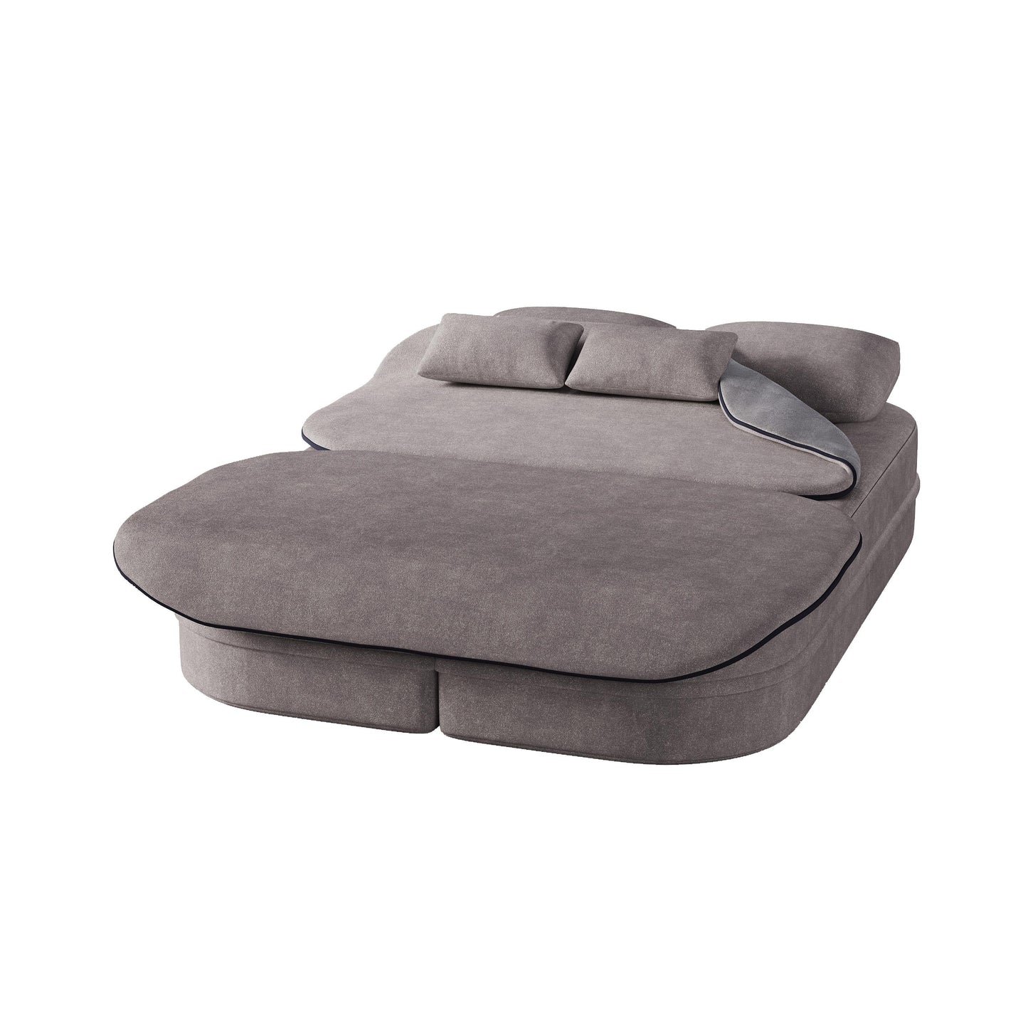 GDFStudio - Willoughby Chenille Foldable Sleeper Sofa Bed with Multi Functional Blanket