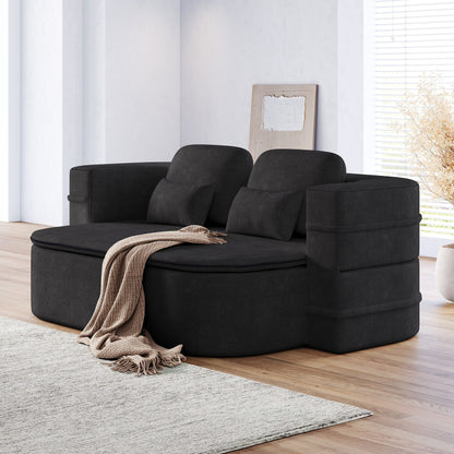 GDFStudio - Willoughby Chenille Foldable Sleeper Sofa Bed with Multi Functional Blanket