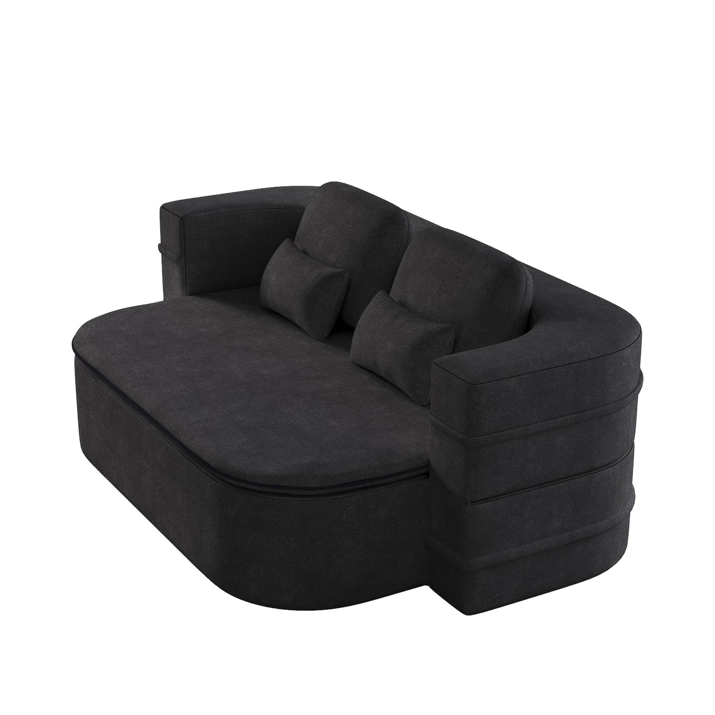 GDFStudio - Willoughby Chenille Foldable Sleeper Sofa Bed with Multi Functional Blanket