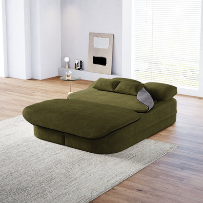 GDFStudio - Willoughby Chenille Foldable Sleeper Sofa Bed with Multi Functional Blanket