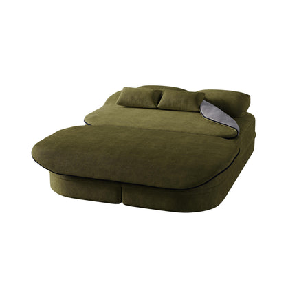 GDFStudio - Willoughby Chenille Foldable Sleeper Sofa Bed with Multi Functional Blanket
