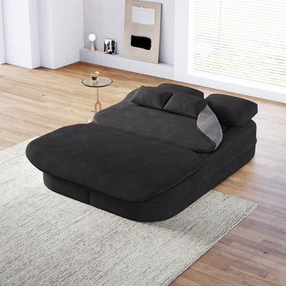 GDFStudio - Willoughby Chenille Foldable Sleeper Sofa Bed with Multi Functional Blanket