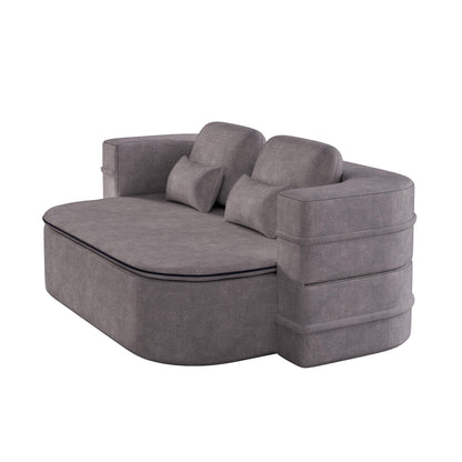 GDFStudio - Willoughby Chenille Foldable Sleeper Sofa Bed with Multi Functional Blanket