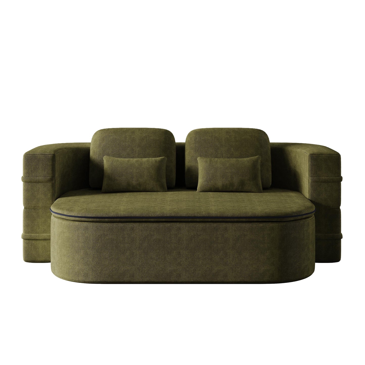 GDFStudio - Willoughby Chenille Foldable Sleeper Sofa Bed with Multi Functional Blanket