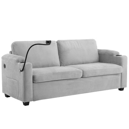 GDFStudio Emily Multifunctional Convertible Corduroy Sleeper Sofa for Small Spaces