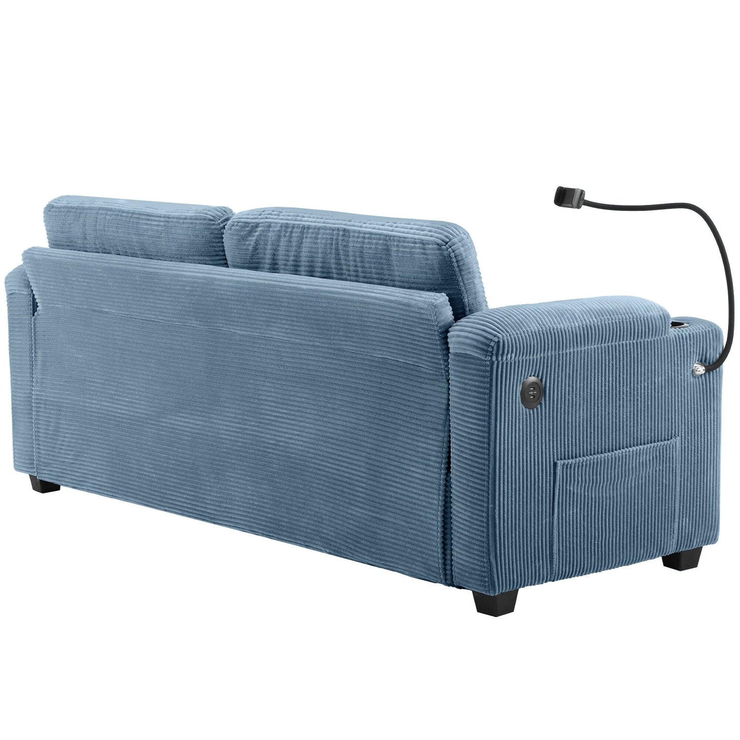 GDFStudio Emily Multifunctional Convertible Corduroy Sleeper Sofa for Small Spaces