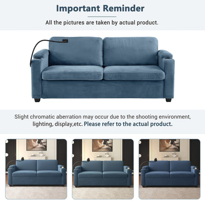 GDFStudio Emily Multifunctional Convertible Corduroy Sleeper Sofa for Small Spaces