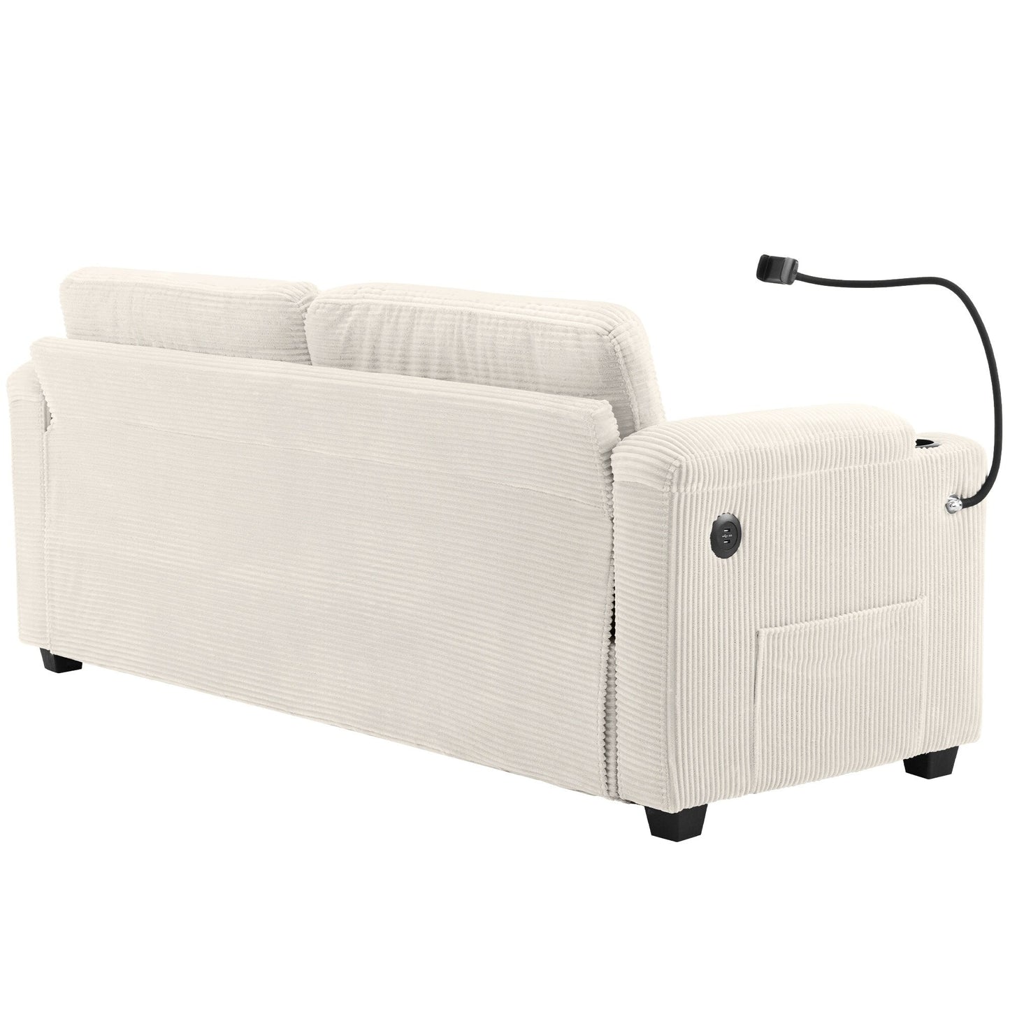 GDFStudio Emily Multifunctional Convertible Corduroy Sleeper Sofa for Small Spaces