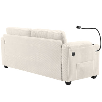 GDFStudio Emily Multifunctional Convertible Corduroy Sleeper Sofa for Small Spaces