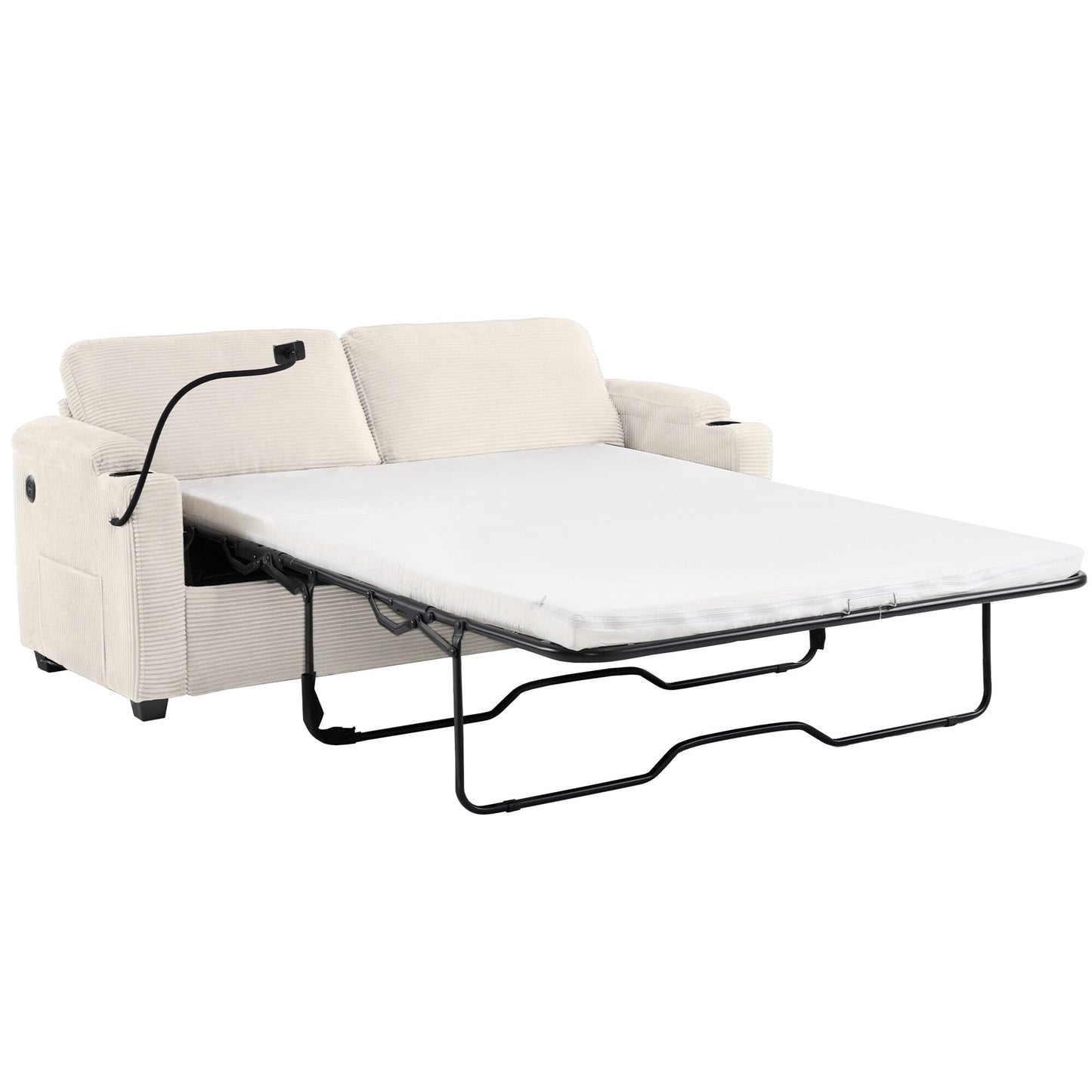 GDFStudio Emily Multifunctional Convertible Corduroy Sleeper Sofa for Small Spaces