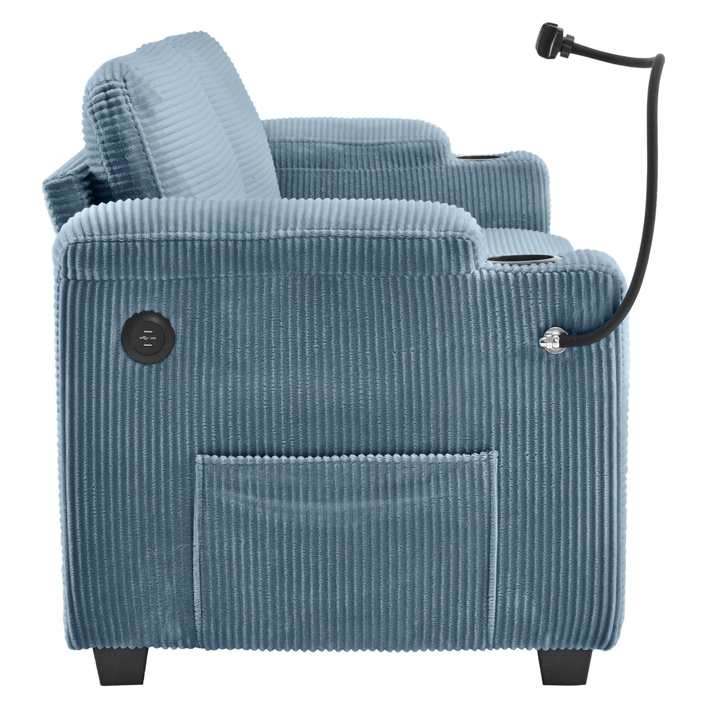 GDFStudio Emily Multifunctional Convertible Corduroy Sleeper Sofa for Small Spaces