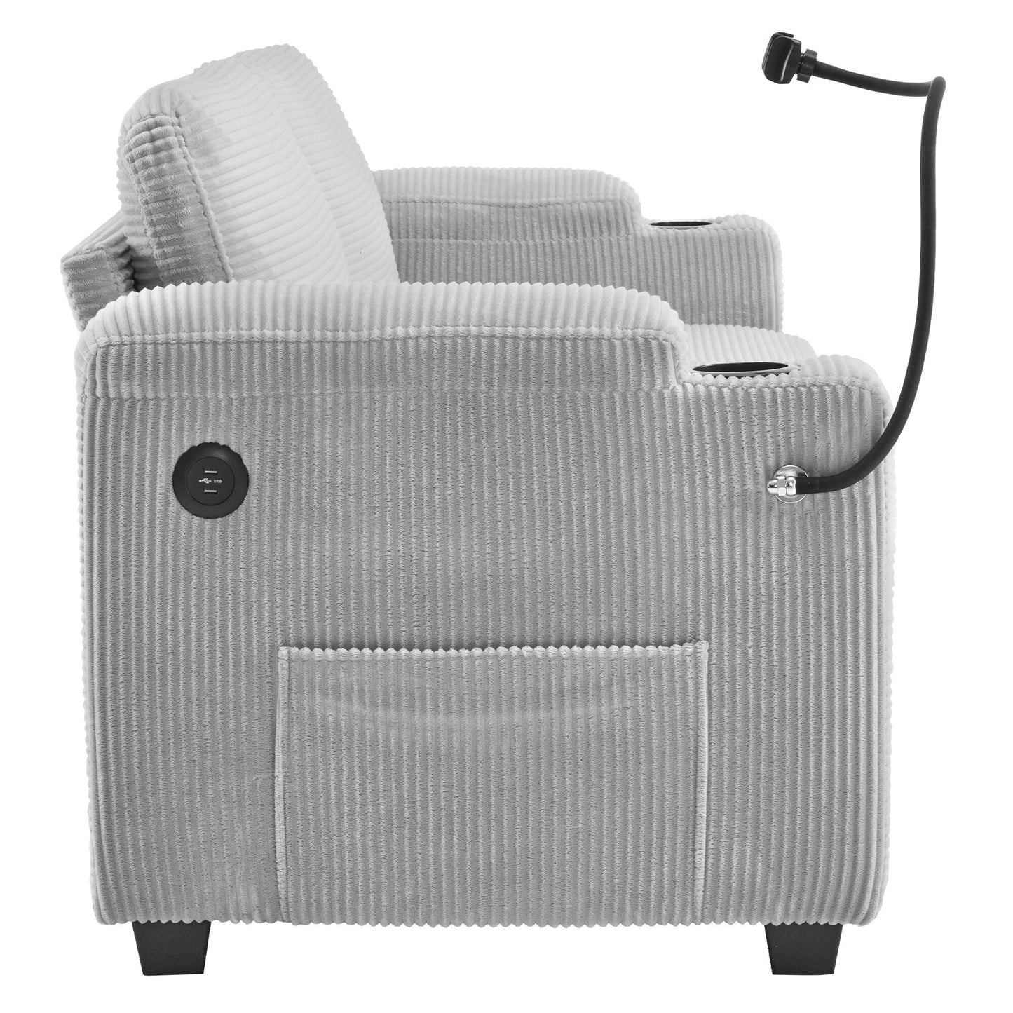 GDFStudio Emily Multifunctional Convertible Corduroy Sleeper Sofa for Small Spaces