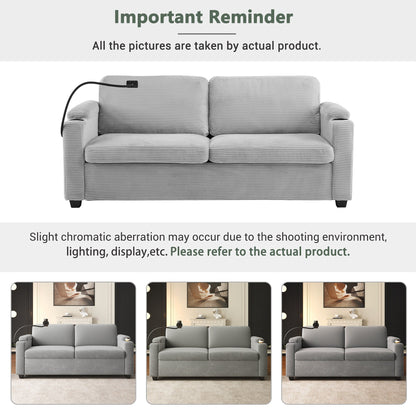 GDFStudio Emily Multifunctional Convertible Corduroy Sleeper Sofa for Small Spaces