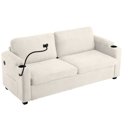 GDFStudio Emily Multifunctional Convertible Corduroy Sleeper Sofa for Small Spaces
