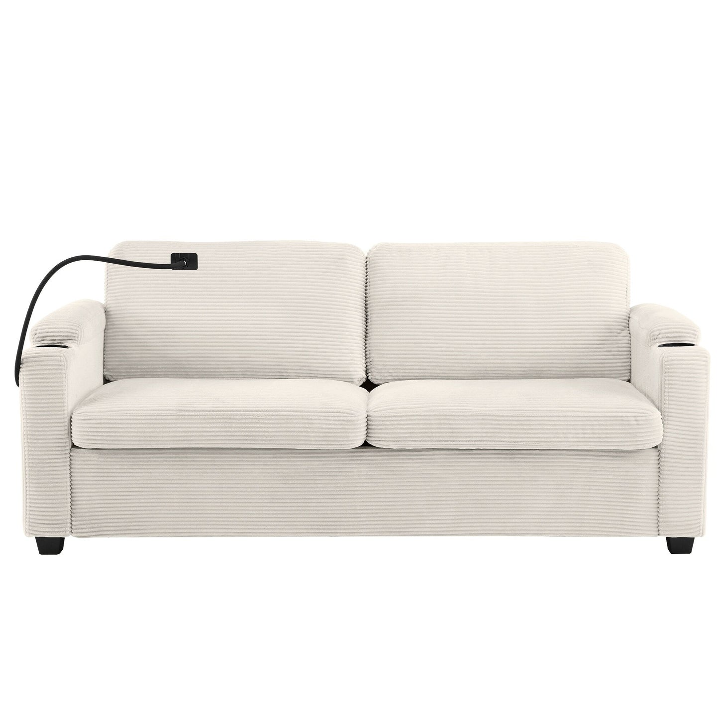 GDFStudio Emily Multifunctional Convertible Corduroy Sleeper Sofa for Small Spaces