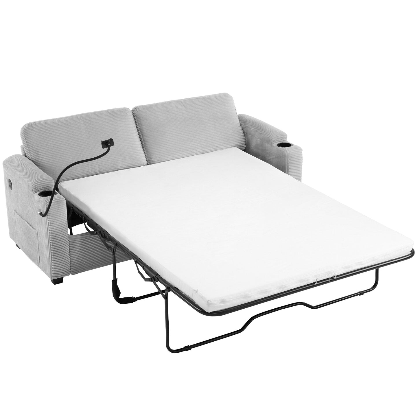 GDFStudio Emily Multifunctional Convertible Corduroy Sleeper Sofa for Small Spaces