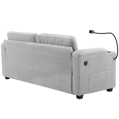 GDFStudio Emily Multifunctional Convertible Corduroy Sleeper Sofa for Small Spaces