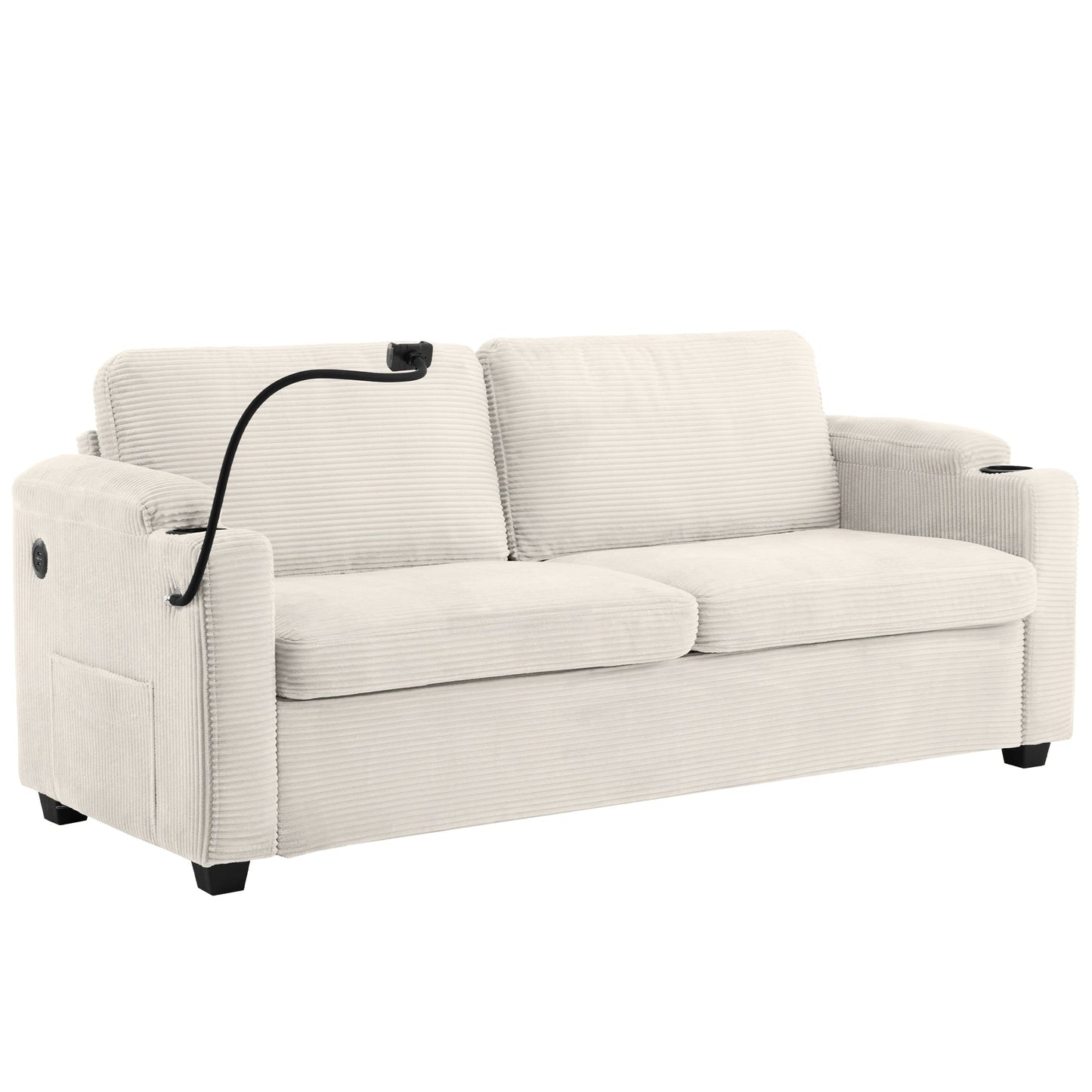 GDFStudio Emily Multifunctional Convertible Corduroy Sleeper Sofa for Small Spaces