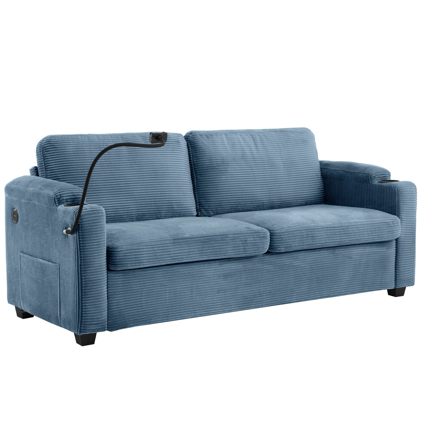GDFStudio Emily Multifunctional Convertible Corduroy Sleeper Sofa for Small Spaces