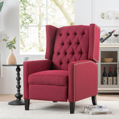 Christopher Knight Home Upholstered Wing Back Push Recliner Chair