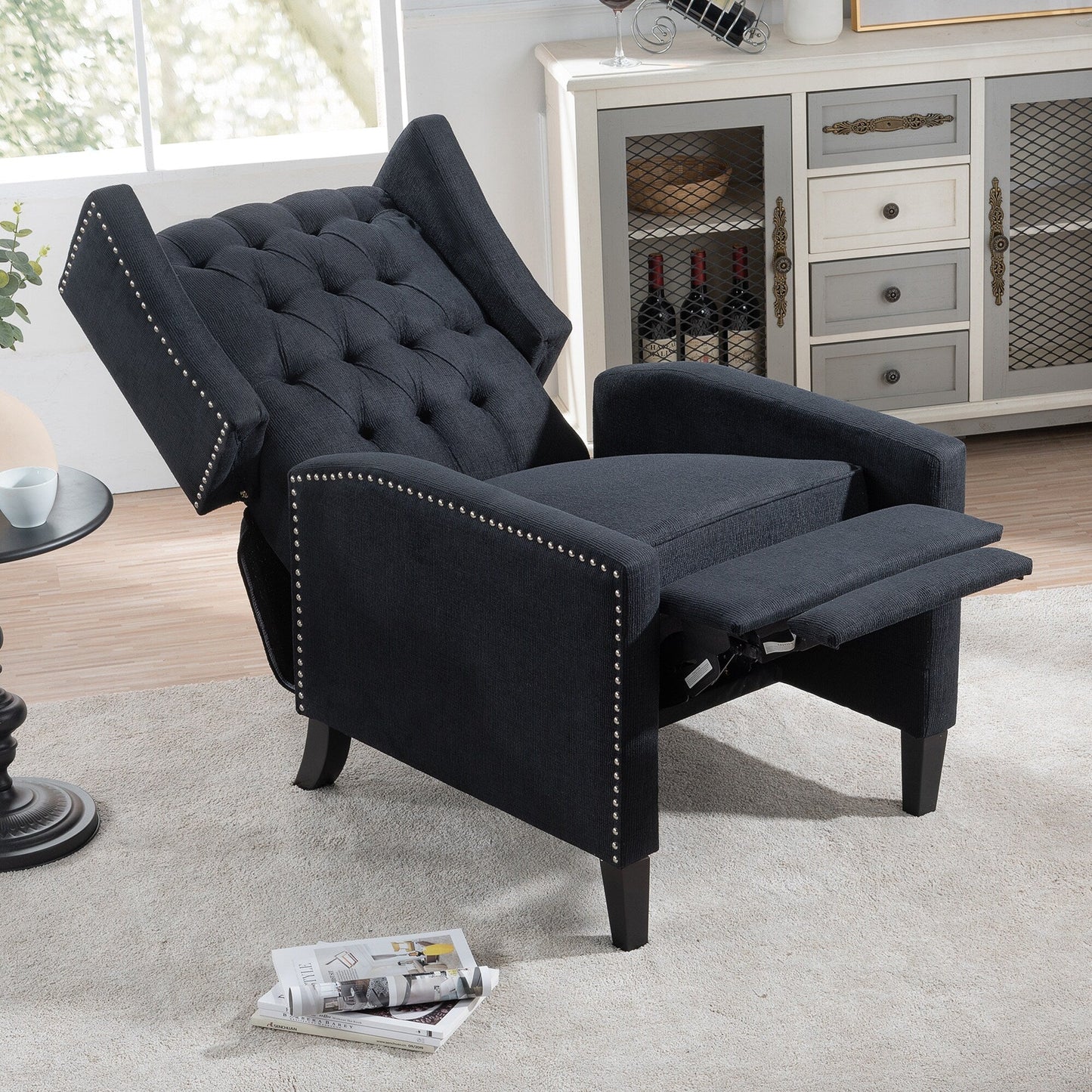 Christopher Knight Home Upholstered Wing Back Push Recliner Chair