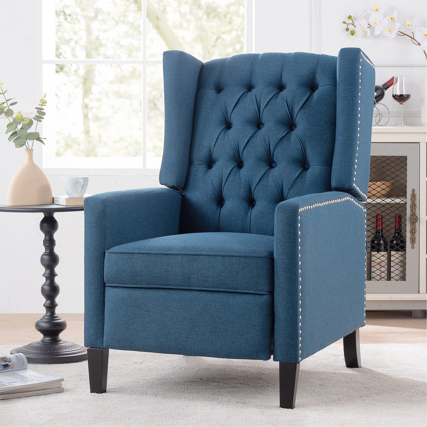 Christopher Knight Home Upholstered Wing Back Push Recliner Chair