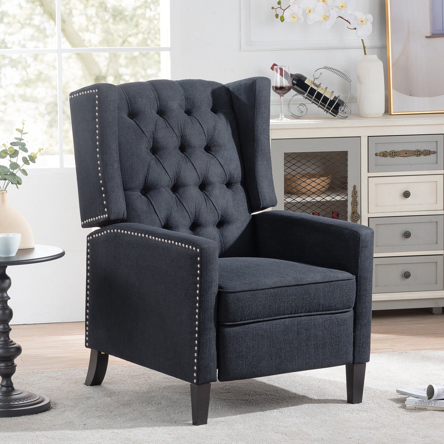 Christopher Knight Home Upholstered Wing Back Push Recliner Chair
