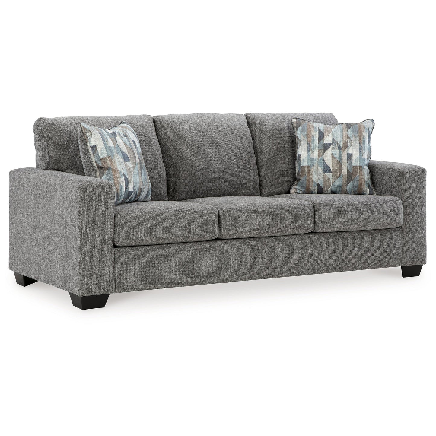 Gavin Sofa, Gray Polyester, Soft Cushions, 2 Accent Pillows, 85 Inch